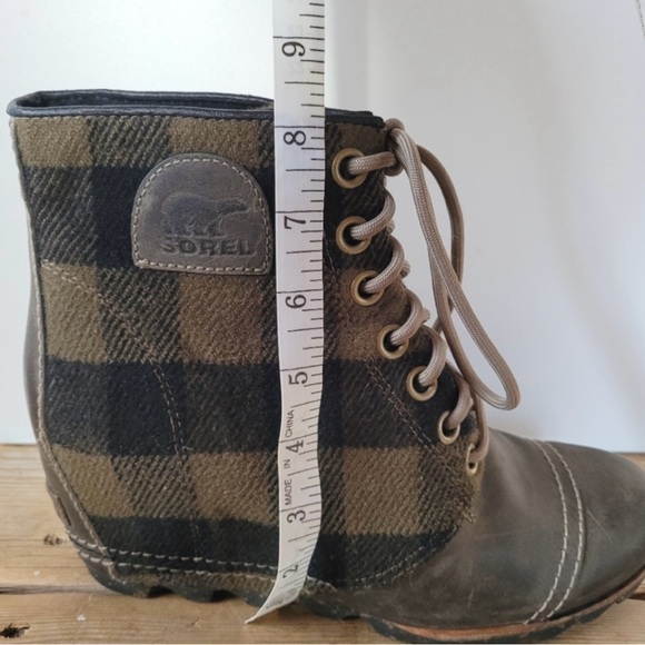 Sorel PDX Wedge Olive Green Buffalo Plaid Lace Up Boot - Picture 15 of 15